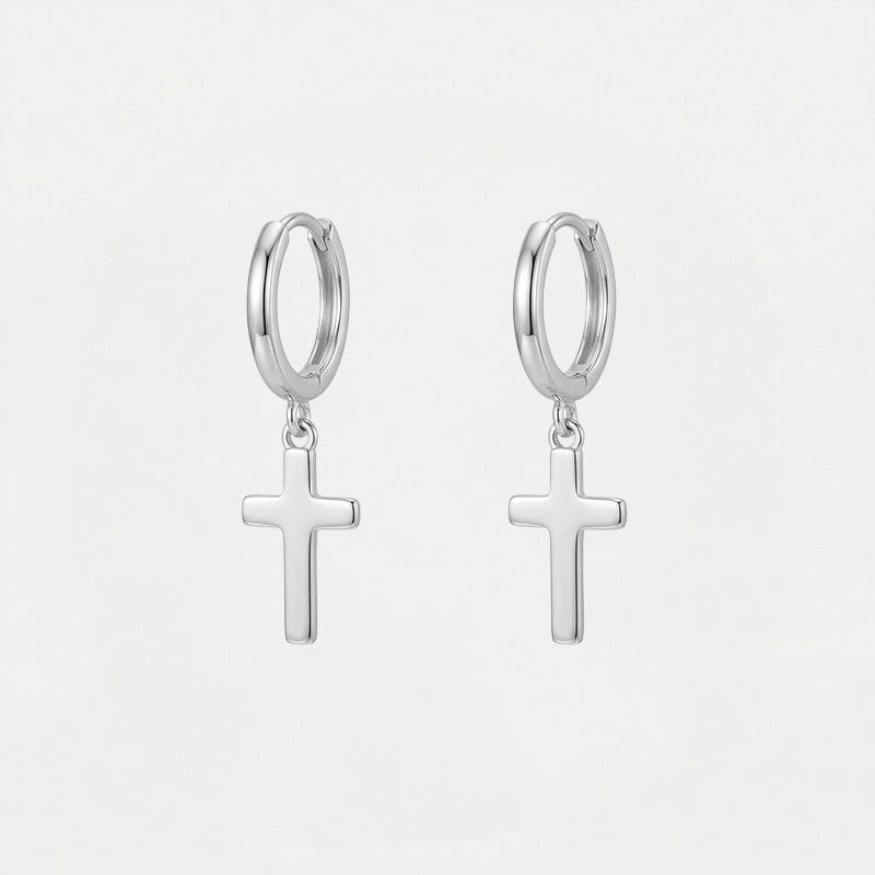 Boucles d'oreilles croix pendantes - Altare