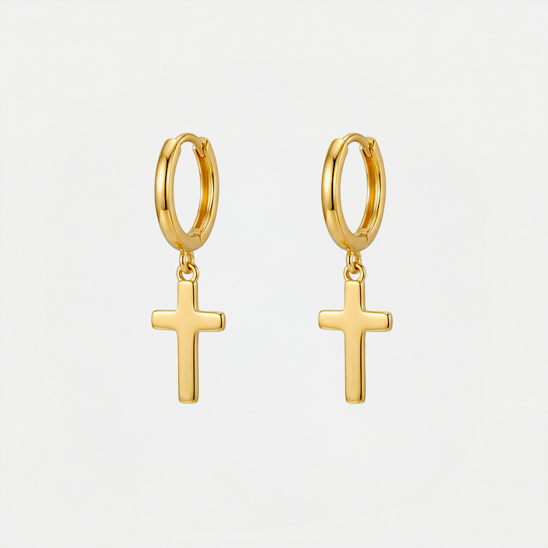 Boucles d'oreilles croix pendantes - Altare