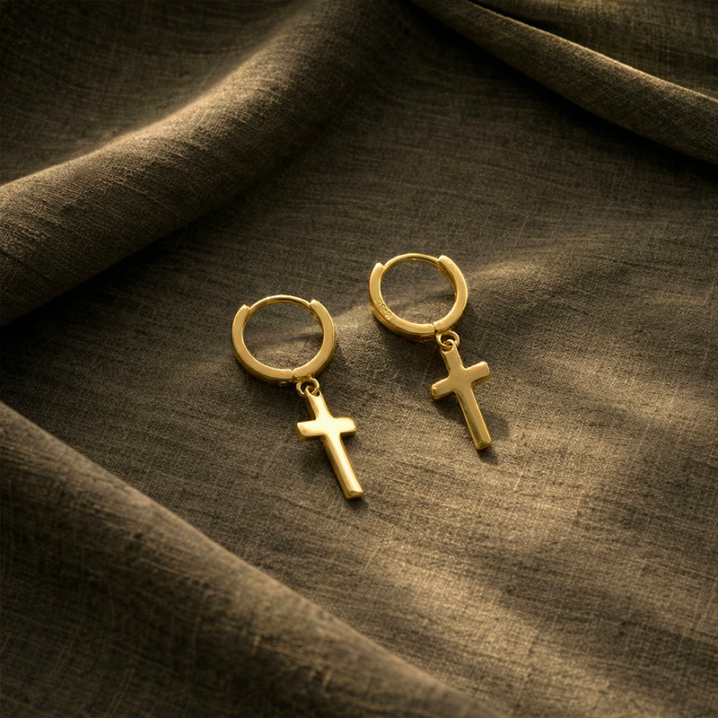 Boucles d'oreilles croix pendantes - Altare