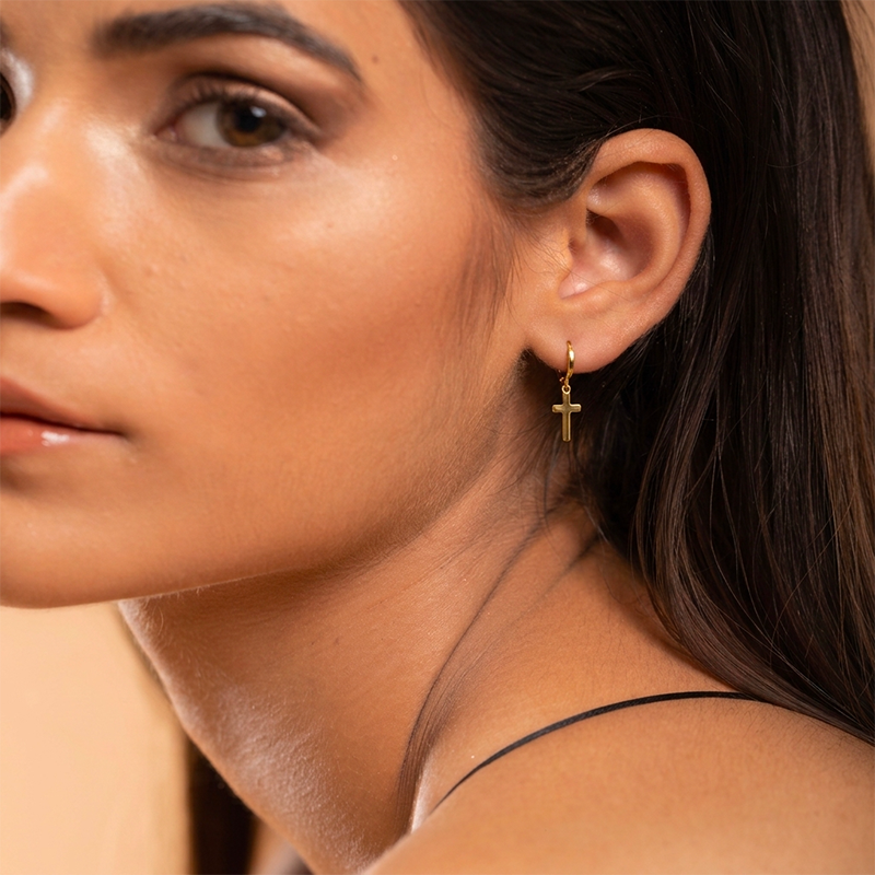 Boucles d'oreilles croix pendantes - Altare