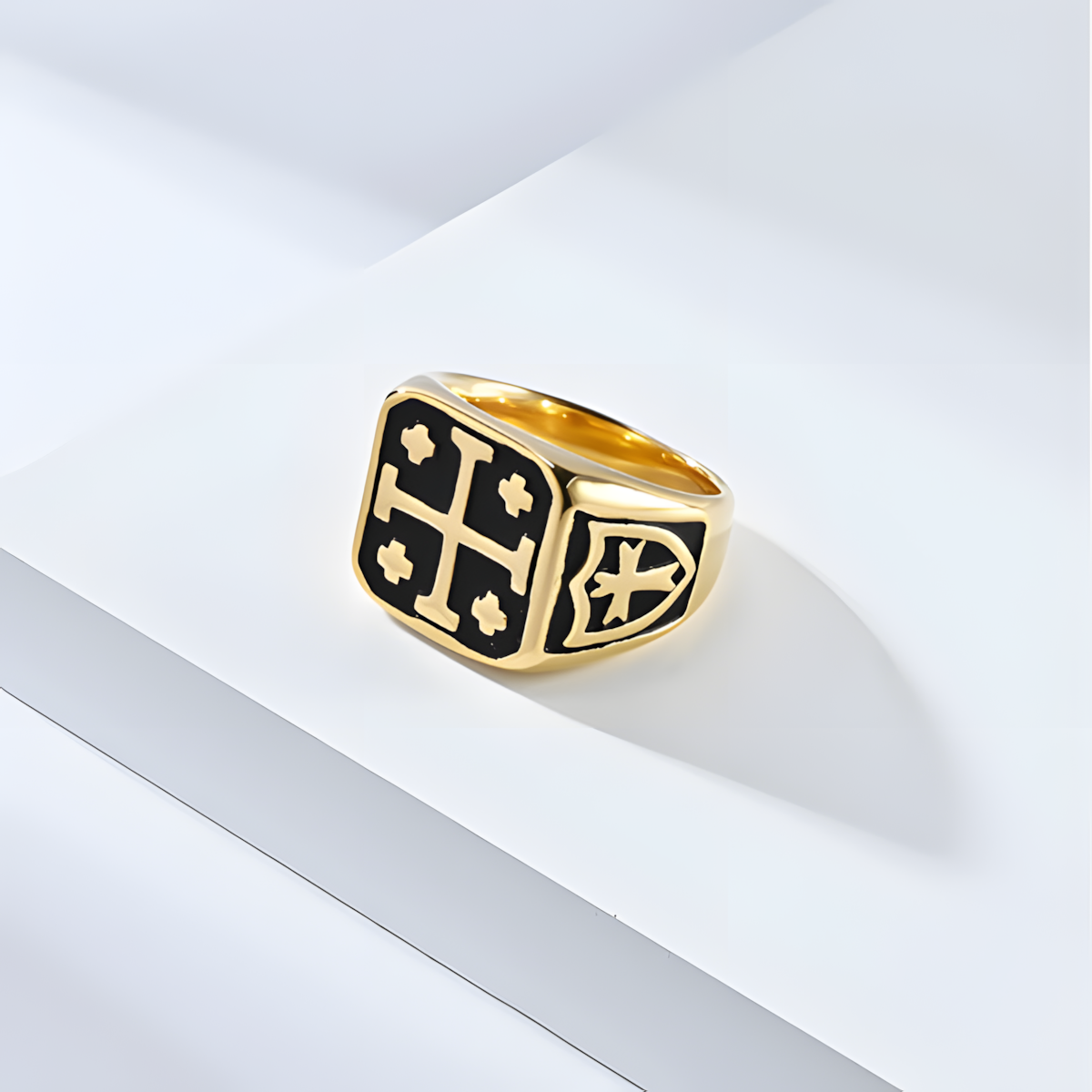 __switch:Or Bague Croix de Jérusalem Homme
