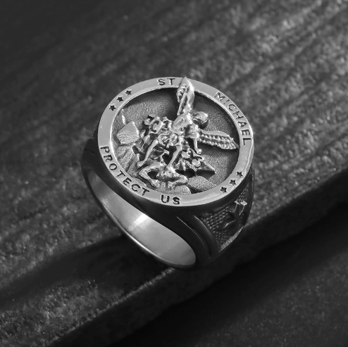__switch:Argent Bague Saint Michel argent