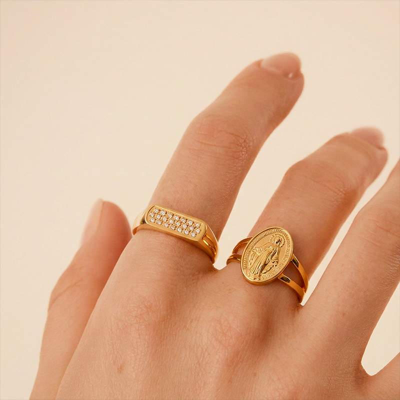 Bague Vierge Marie dorée