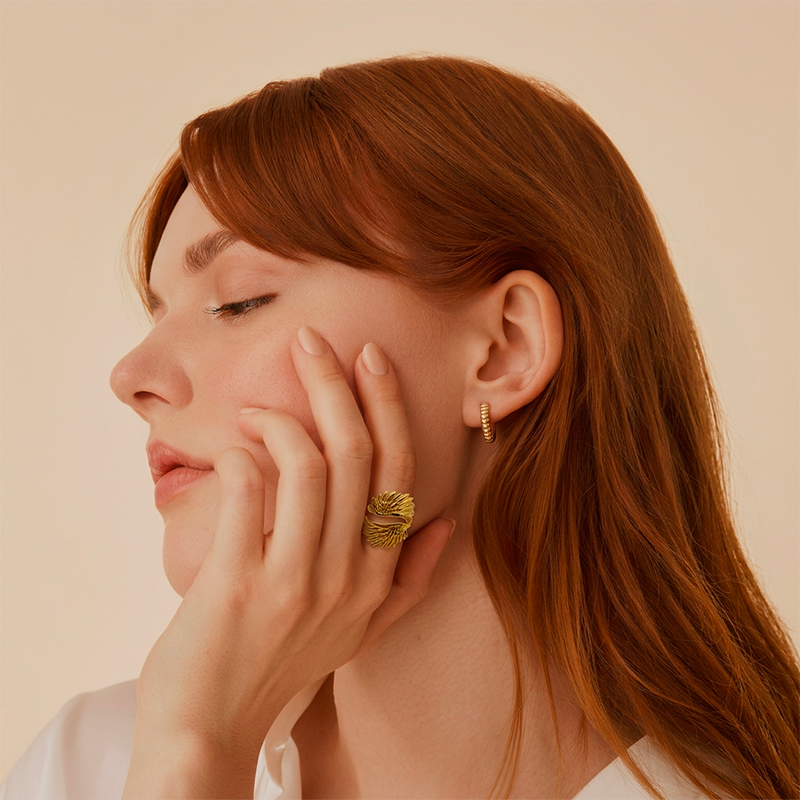 Bague ailes d'ange dorée