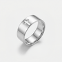 Bague croix anneau large argentée