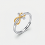 Bague croix infini, finition dorée et argentée