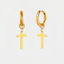Boucles d'oreilles croix acier
