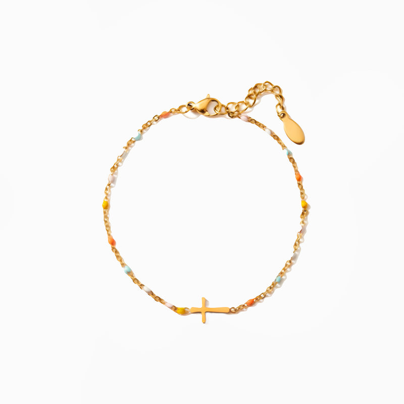 __switch:Or Bracelet Croix Fantaisie Or 