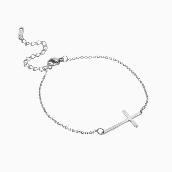 __switch:Argent Bracelet croix minimaliste Argent