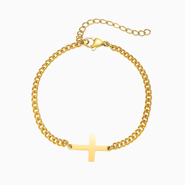 __switch:Or Bracelet_acier_homme_croix_or