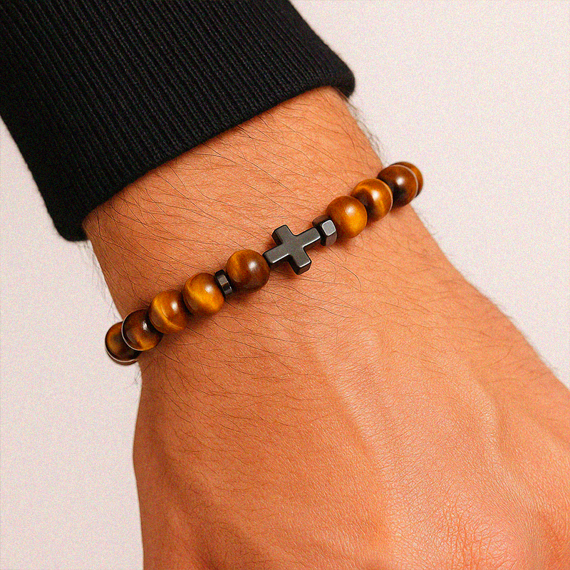 Bracelet Croix Pierre Naturelle