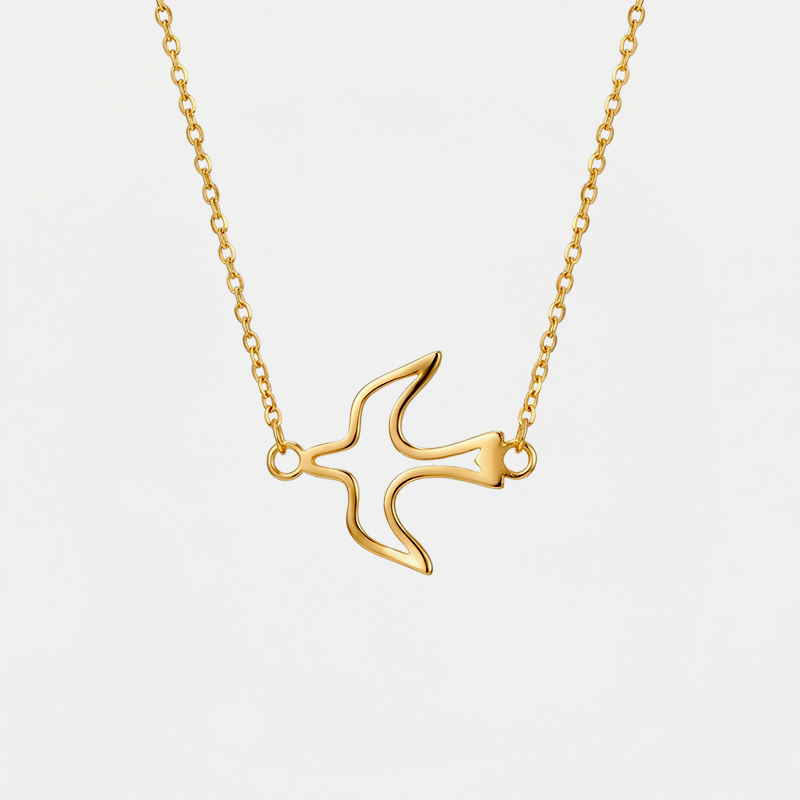 Collier colombe Saint-Esprit, finition dorée