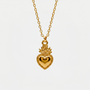 Collier Ex Voto cœur, finition dorée