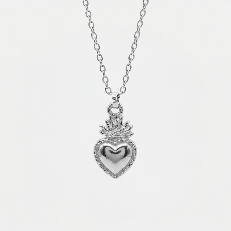 Collier Ex Voto cœur argentée