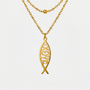 Collier Ichtus, finition dorée
