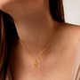 Collier croix poisson dorée