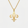 Collier fleur de lys, finition dorée