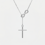 Collier infini et croix argentée