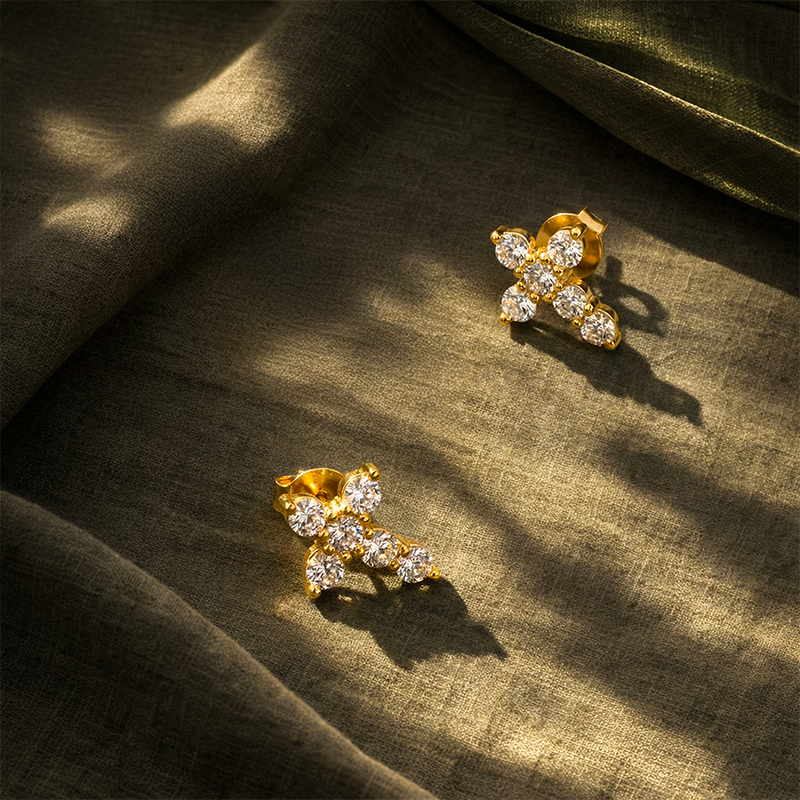 Boucles d'oreilles croix de Jésus - Lumen