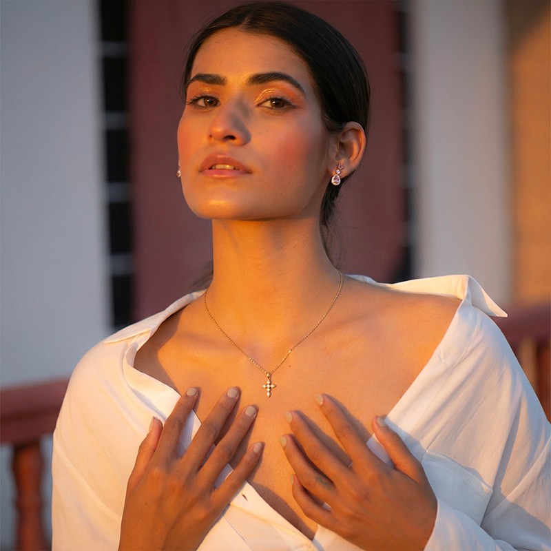 Collier croix strass - Lumen