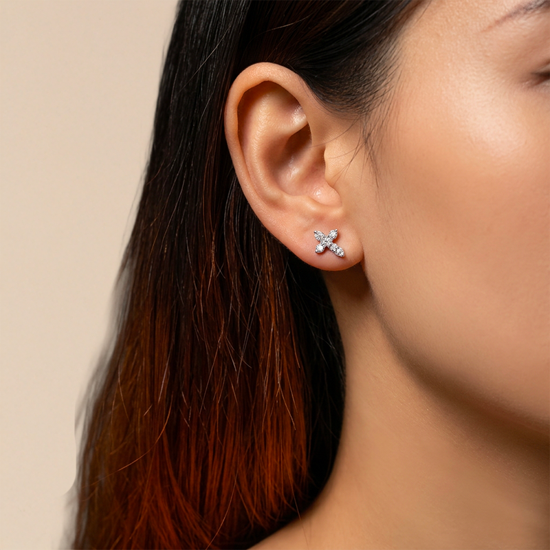 Boucles d'oreilles croix de Jésus - Lumen