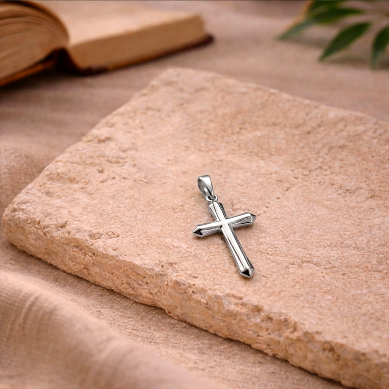 Pendentif croix homme argent - Salvus