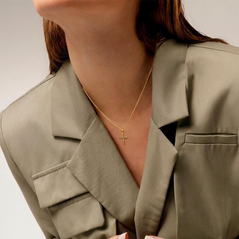 Pendentif croix femme argent - Serena