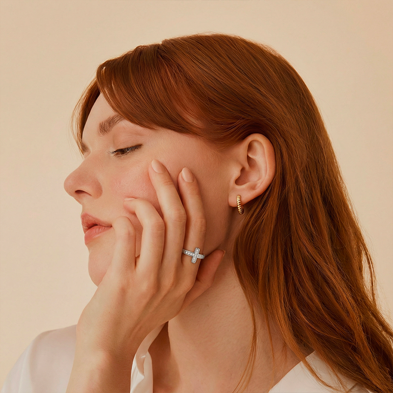 Bague croix fantaisie - Virtus