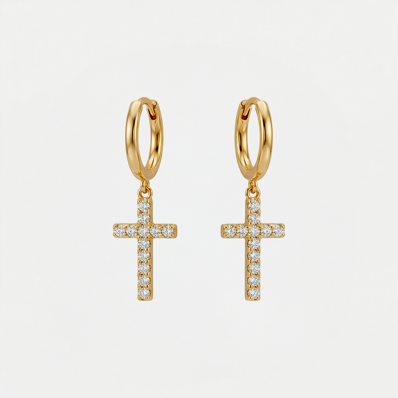 Boucles d'oreilles croix strass - Virtus